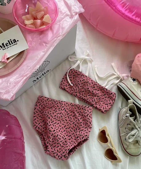 【Melia.original】Lame' leopard swim wear