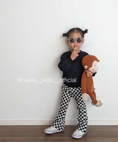【Melia. original】checker "flare" pants -junior-