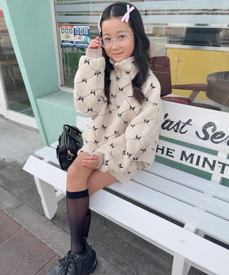 【Melia.original】Boa ribbon half zip pullover ※トップス※