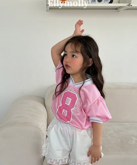【予約商品】【ELLYMOLLY】number mesh Tee【80-130cm】
