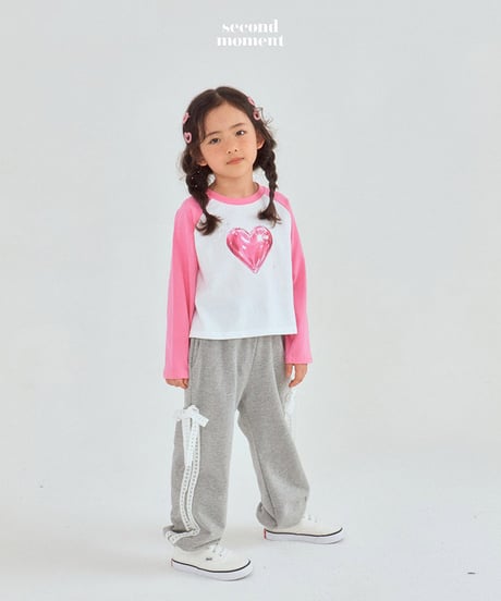 heart raglan long tee【90-150cm】