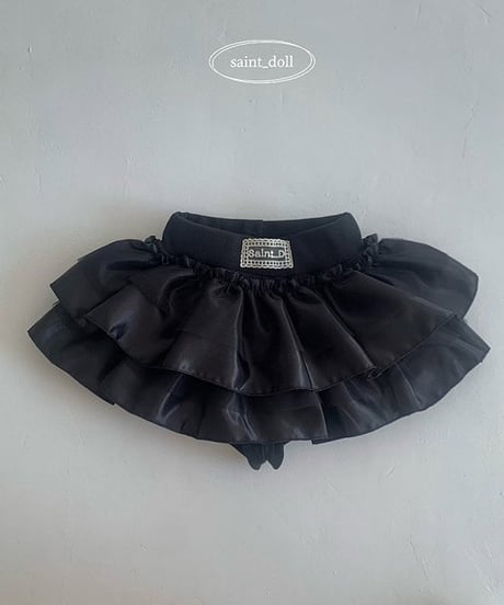 satin tiered mini skirt【90-160cm】