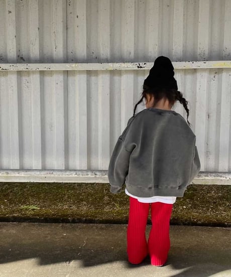 【Melia.original】Red rib  flare pants  -junior-