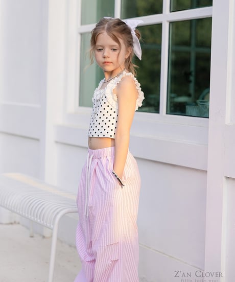 【予約商品】【ZANCLOVR】dot frill short tank【70-150cm】