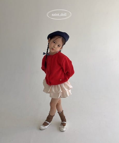 satin tiered mini skirt【90-160cm】