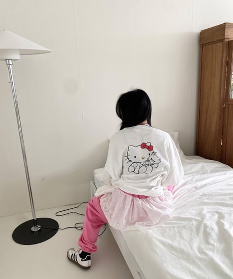 kitty backprint long tee【90-150cm】