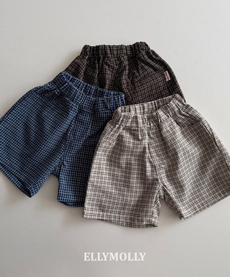 【予約商品】【ELLYMOLLY】check half pants【80-130cm】