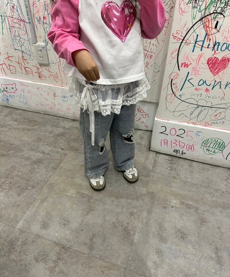 heart raglan long tee【90-150cm】