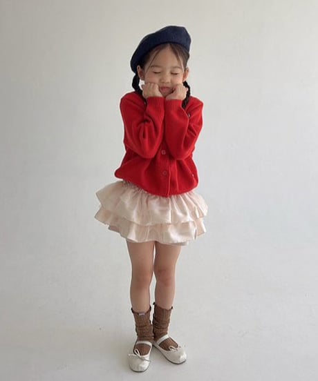 satin tiered mini skirt【90-160cm】