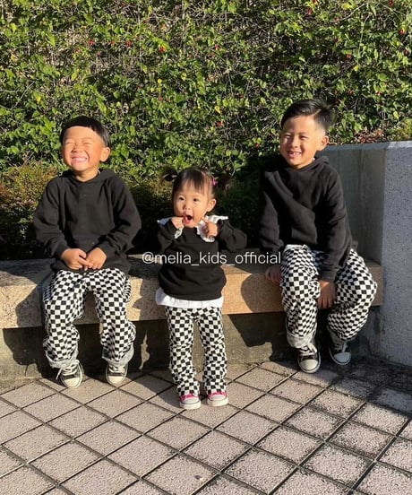 【Melia. original】checker "flare" pants -junior-