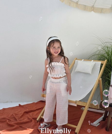 【予約商品】【ELLYMOLLY】shirring set up【80-130cm】