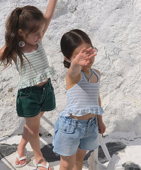 【予約商品】【ELLYMOLLY】Simple cutoff denim short pants【80-130cm】