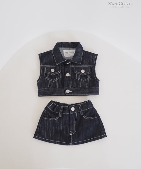 denim set up-skirt-【70-150cm】