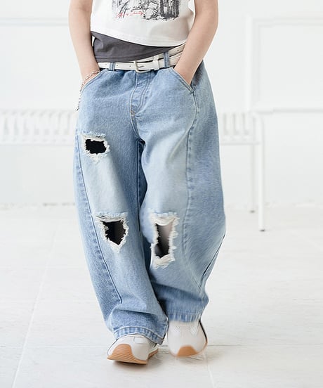 【予約商品】【ZANCLOVR】damage denim pants【70-150cm】