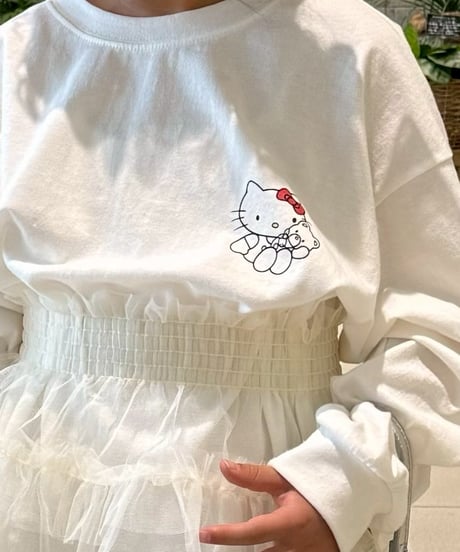 kitty backprint long tee【90-150cm】