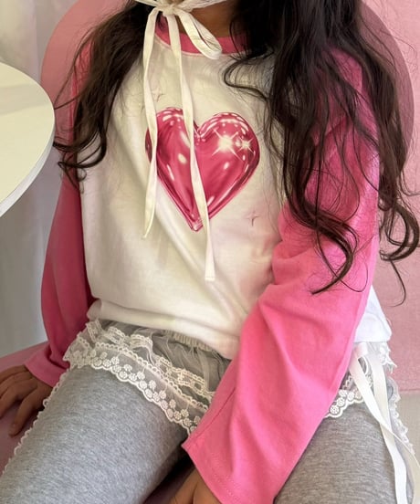 heart raglan long tee【90-150cm】