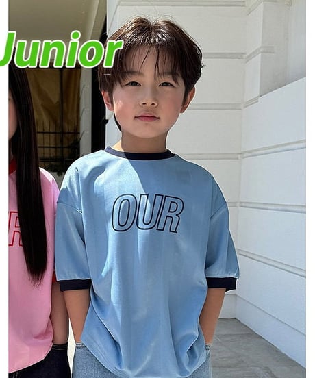 【OUR】ringer logo tee【90-160cm】