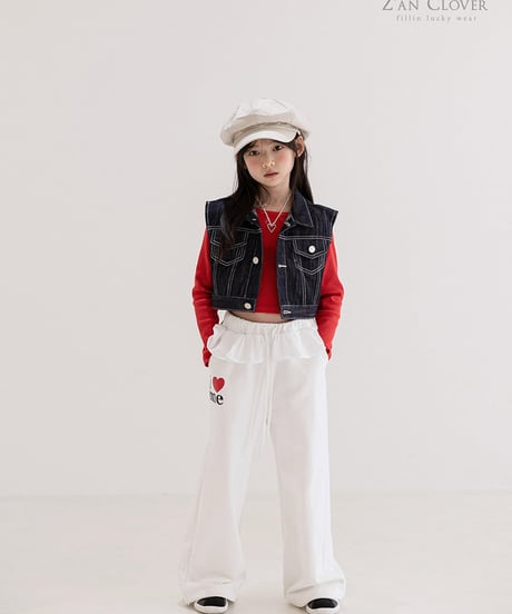 denim set up-vest-【70-150cm】
