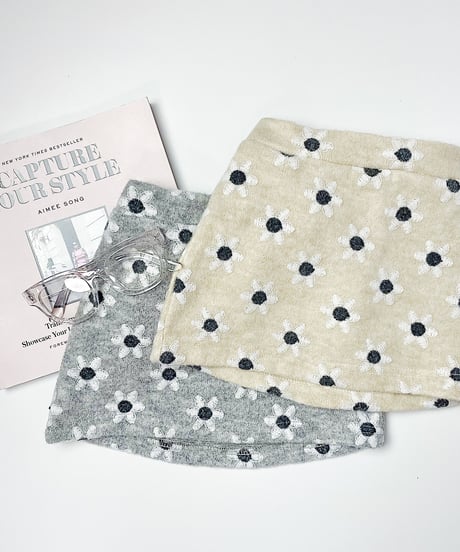 【Melia.original】flower mini skirt  -junior-