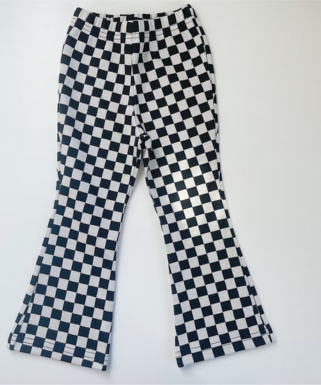 【Melia. original】checker "flare" pants -junior-