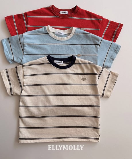 【予約商品】【ELLYMOLLY】border big silhouette tee【80-130cm】