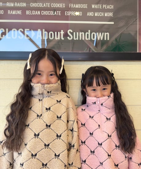 【Melia.original】Boa ribbon half zip pullover ※トップス※