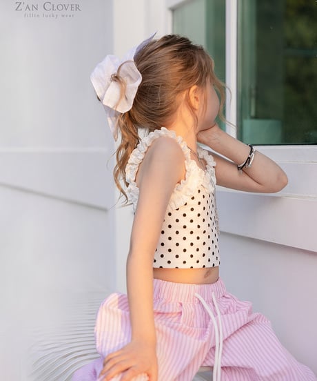 【予約商品】【ZANCLOVR】dot frill short tank【70-150cm】