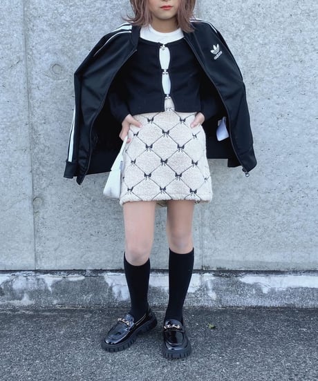 【Melia.original】Boa ribbon half zip pullover ※トップス※