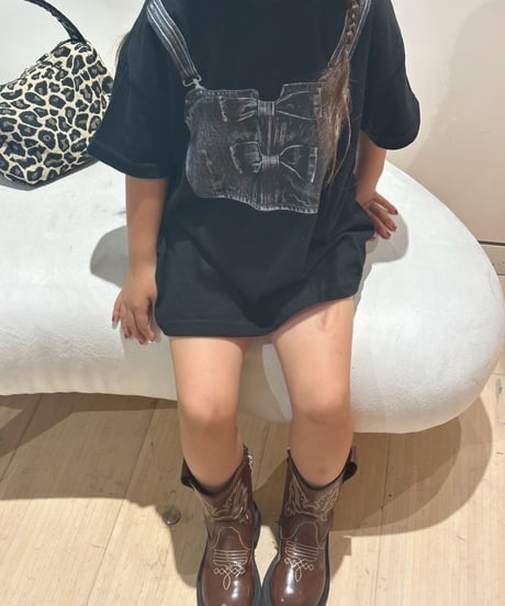 denim bustier print tee【80-150cm】