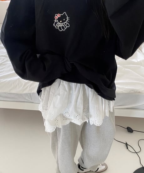 kitty backprint long tee -ＭＯＭ-