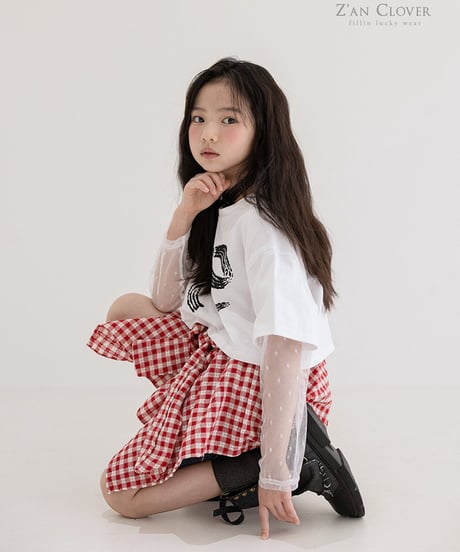 waist mark check skirt【70-150cm】