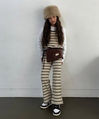 border waffle flare pants【80-130cm】