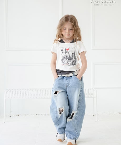【予約商品】【ZANCLOVR】damage denim pants【70-150cm】