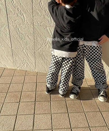 【Melia. original】checker "straight" pants -junior-