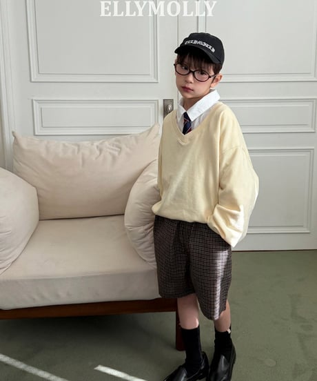 【予約商品】【ELLYMOLLY】check half pants【80-130cm】