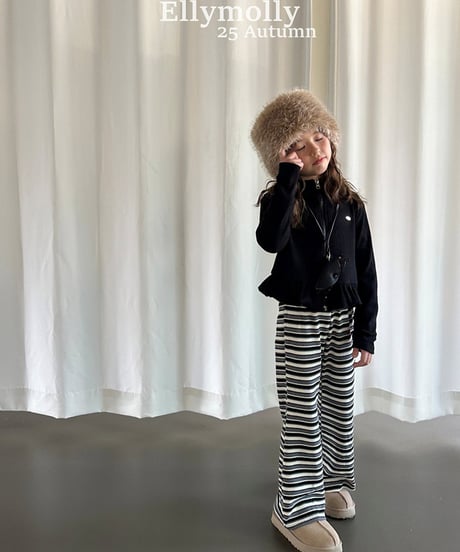 border waffle flare pants【80-130cm】