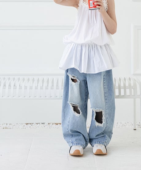 【予約商品】【ZANCLOVR】damage denim pants【70-150cm】