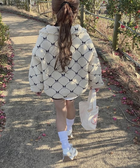 【Melia.original】Boa ribbon half zip pullover ※トップス※