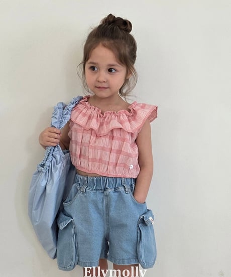 【予約商品】【ELLYMOLLY】3way offshoulder frill blouse【80-130cm】
