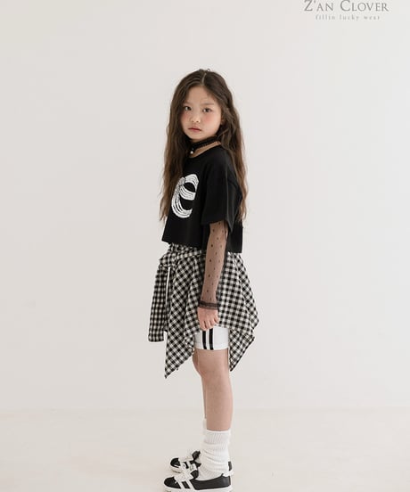 tulle layered big ribbon tee【70-150cm】