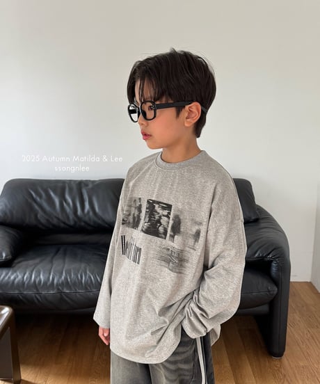 design print long tee【80-150cm】