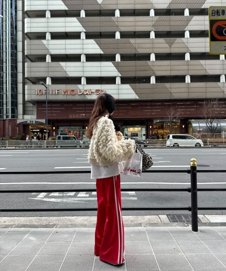 RED lace line straight wide pants【90-160cm】