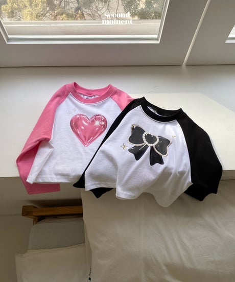 heart raglan long tee【90-150cm】