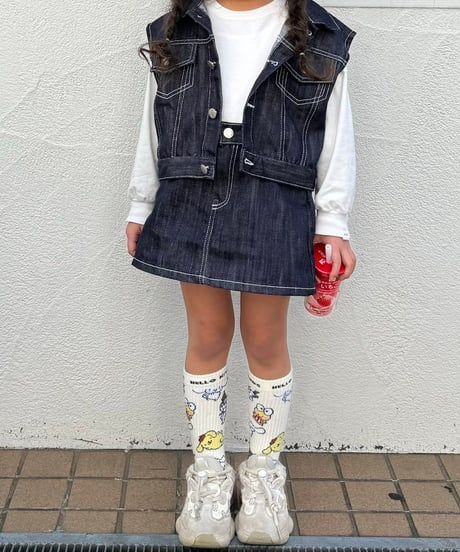 denim set up-vest-【70-150cm】