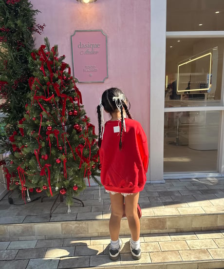 RED simple sweat pullover【90-160cm】