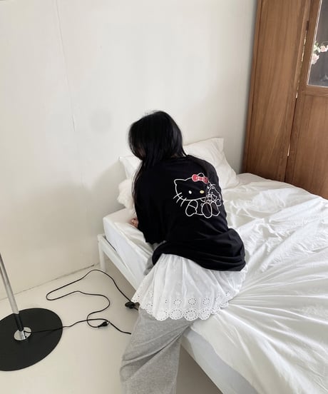kitty backprint long tee【90-150cm】