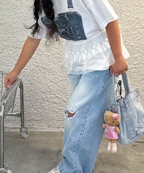 denim bustier print tee【80-150cm】