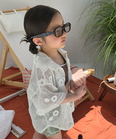 【予約商品】【ELLYMOLLY】see-through flower 編み setup【80-130cm】