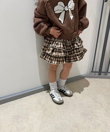check tiered mini skirt【80-150cm】