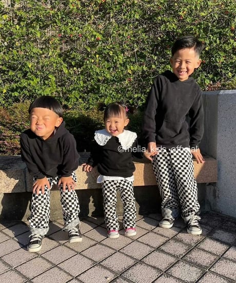 【Melia. original】checker "straight" pants -junior-